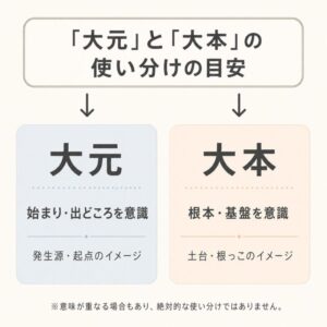 大元と大本の使い分けの目安