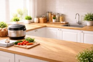 安い炊飯器でも美味しいご飯を炊く方法をイメージしたナチュラルなキッチン