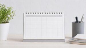 日付の読み方やスケジュールをイメージしたシンプルなカレンダー