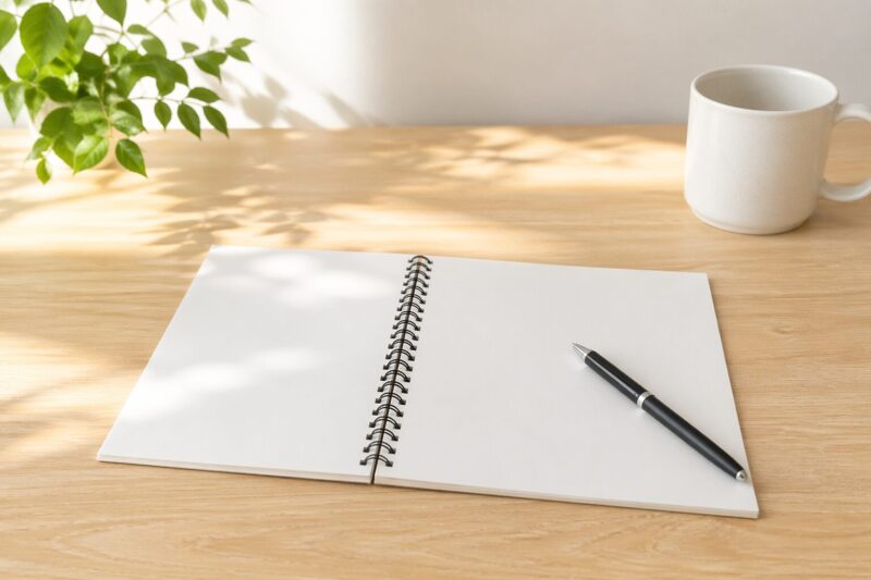 仕事の伝え方を整理しているノートのイメージ