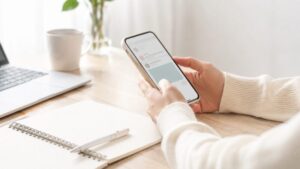 何を言ってるかわからない記号や謎の文字列をスマホで確認するイメージ
