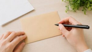 簡易書留の封筒を手書きで書くときの宛名記入イメージ