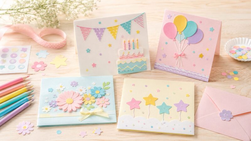 4歳の誕生日カードメッセージ例文に使える手作りバースデーカード